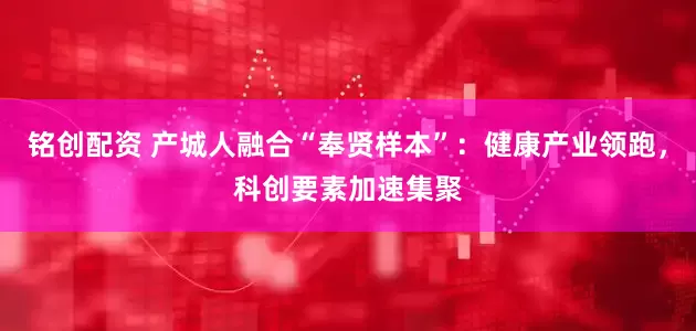 铭创配资 产城人融合“奉贤样本”：健康产业领跑，科创要素加速集聚